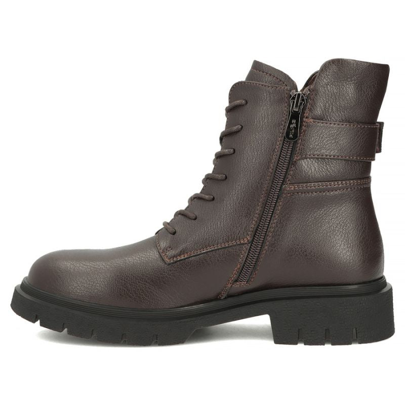 Women's leather ankle boots, dark brown, Filippo DBT8018