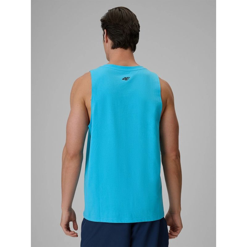 Men's regular sleeveless T-shirt with print 4F 4FRSS26TSLEM366-10S