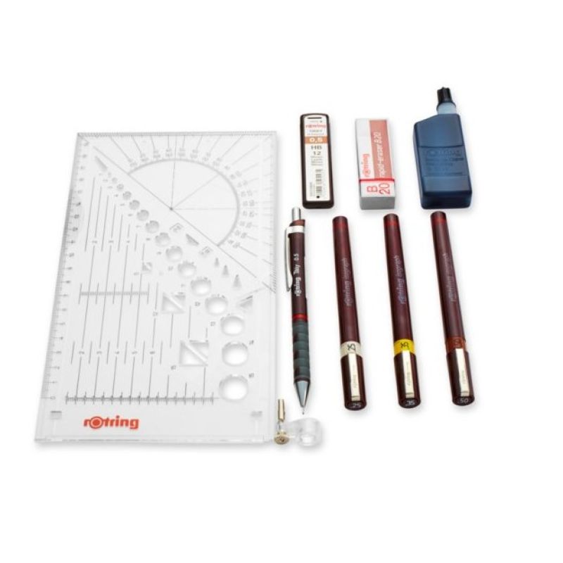 ROTRING isograph College Set - 3 pcs. 0.25 / 0.35 / 0.5 Artykuły biurowe/Przybory do pisania (długopisy i pióra) Your Sports Performance