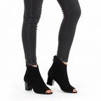 Women's open-toe ankle boots, black, M.Daszyński MR1954-23 To be categorized Your Sports Performance