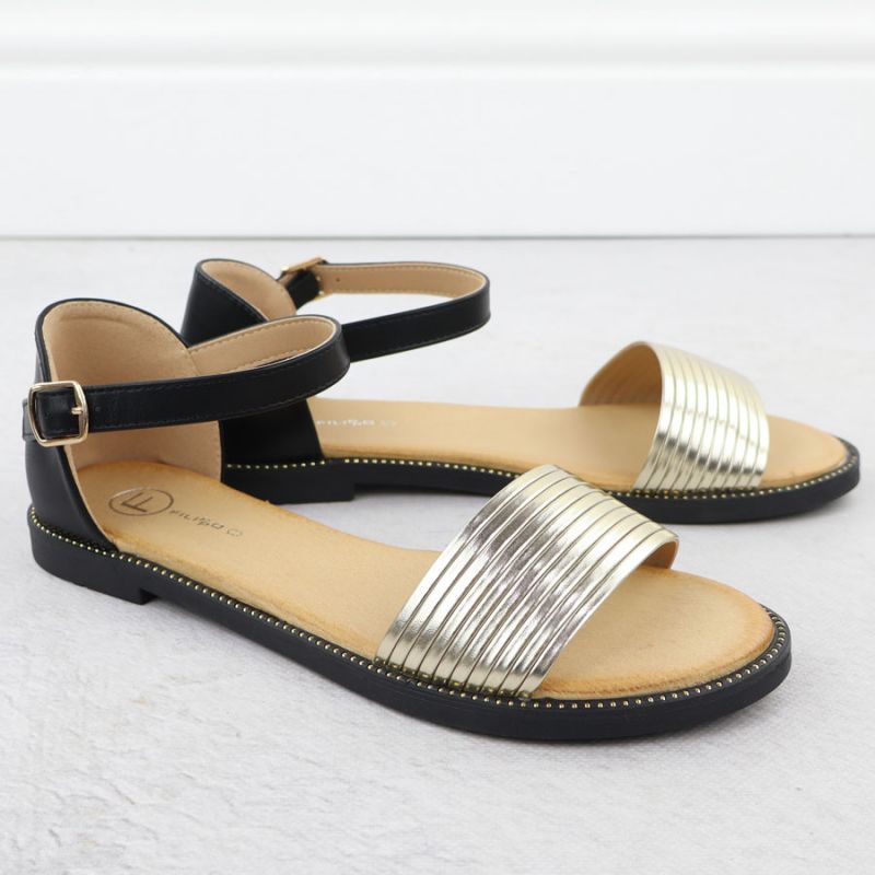Filippo DS6917 women's black and gold sandals Footwear Your Sports Performance