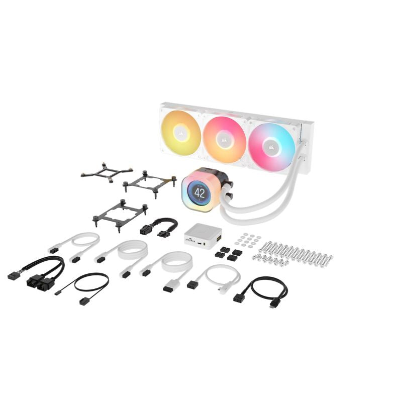CORSAIR iCUE LINK TITAN 360 RX LCD White AIO, 360mm Radiator, Liquid CPU Cooler Chłodzenie/Chłodzenie - zestawy chłodzenia wodnego Your Sports Performance