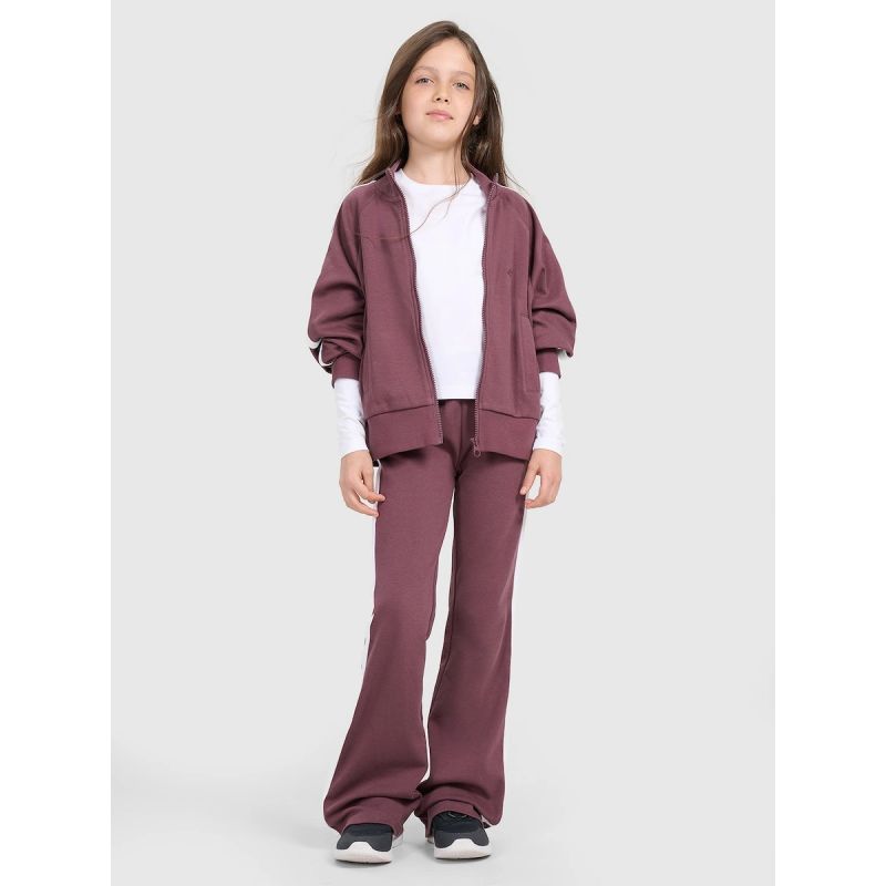 Girls' plain slim-fit long-sleeve top 4F 4FJRAW25TLONF603-10S