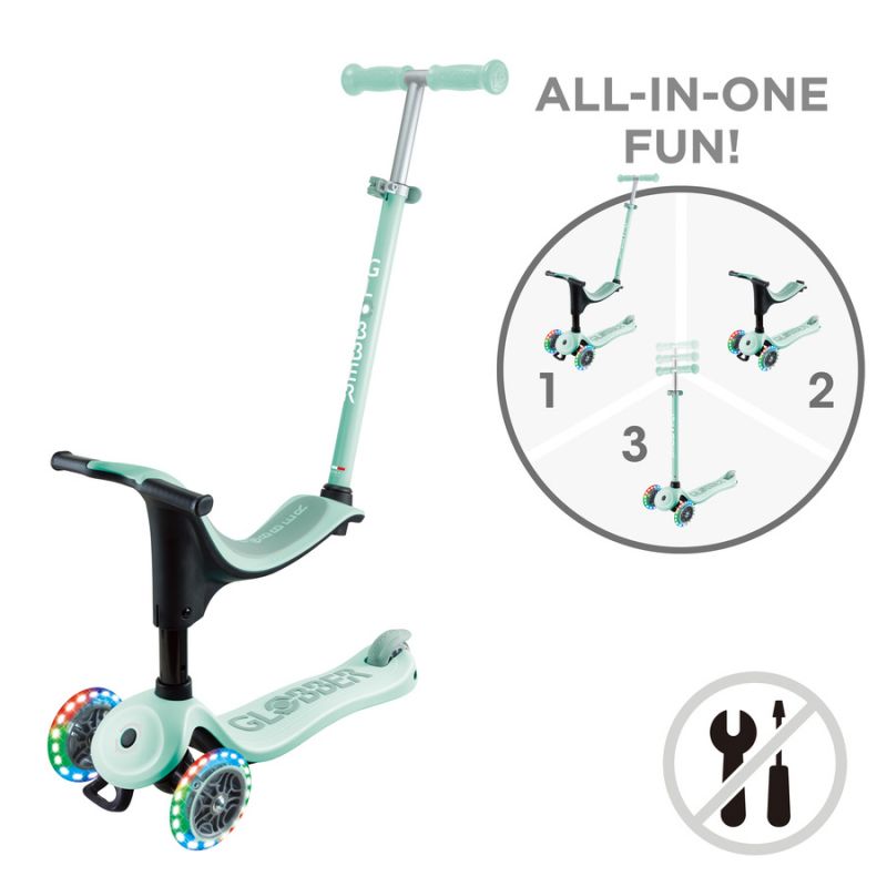Scooter with seat GO•UP SPORTY LIGHTS (452-706-4 S) Accessories/Skating/Hulajnogi/Traditional/For kids/Globber Your Sports Performance