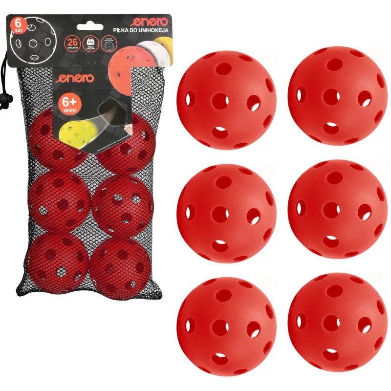 UNIHOC MATCH BALL RED ENERO 6 PCS Accessories Your Sports Performance