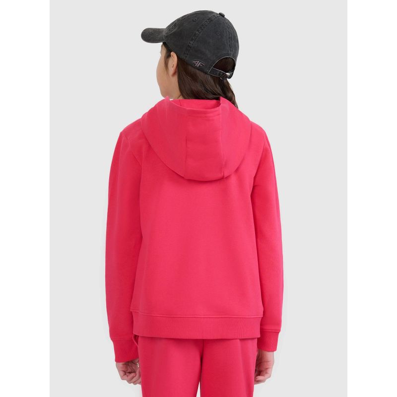 Girls' sweatshirt with a zipper and a hood 4F 4FJWSS25TSWSF1706-55S *Kategoria tymczasowa Your Sports Performance