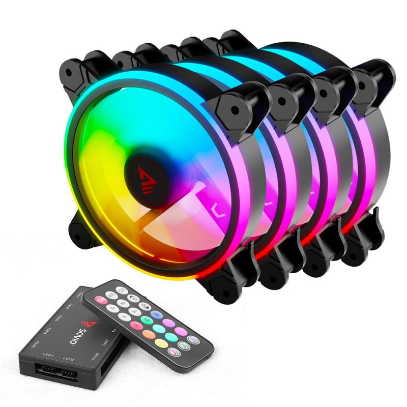 SAVIO SET OF 4 ARGB FANS 120 MM WITH CONTROLLER AND REMOTE CONTROL FAN-01 Chłodzenie/Chłodzenie - wentylatory Your Sports Performance