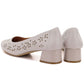 Women's openwork gray Sergio Leone SK180 block heel pumps LEONE