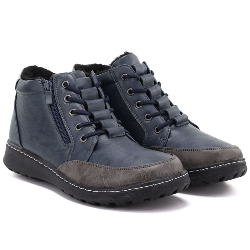 Comfortable navy blue women's ankle boots Potocki Z26-90347