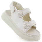 Women's cream platform sandals Potocki PY16337 Footwear Your Sports Performance