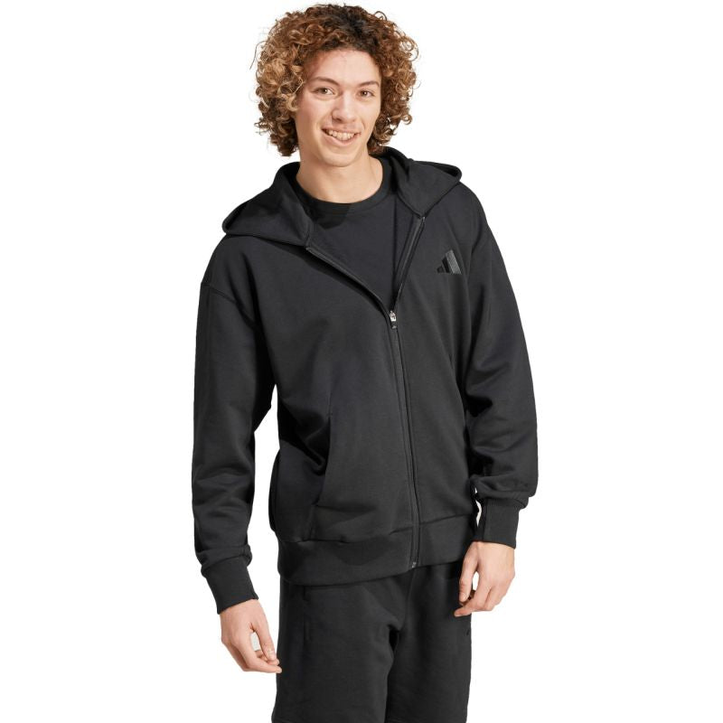 Men's adidas All Szn Fleece Full-Zip Hoodie Black IX1249 In preparation Adidas