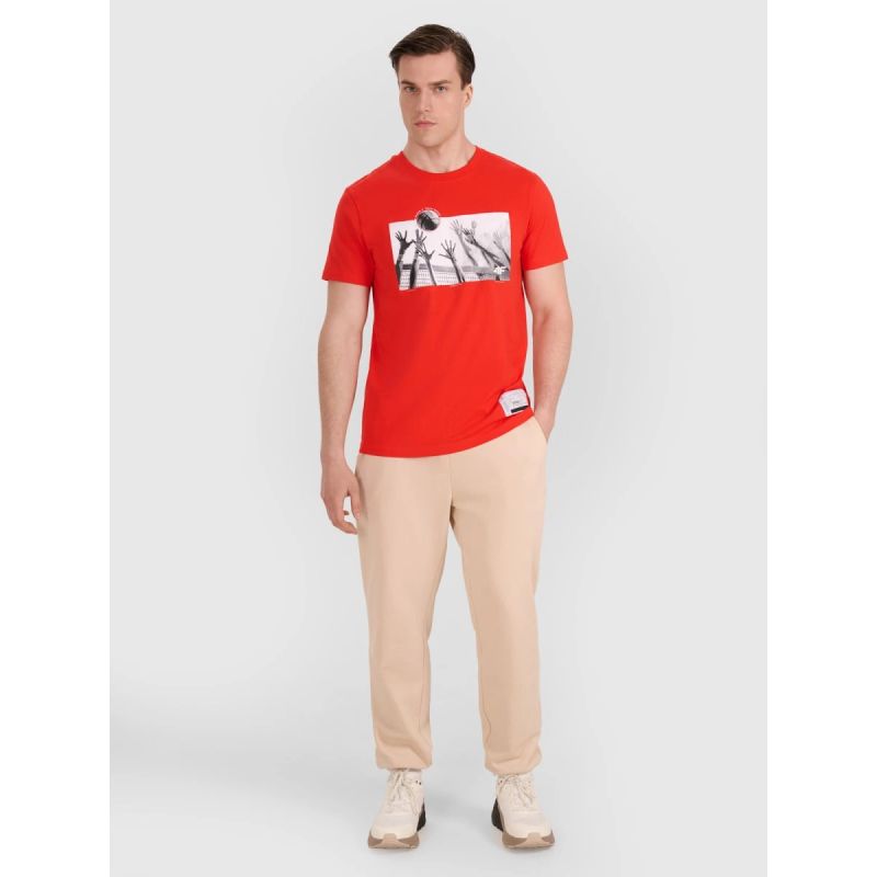 Men's regular t-shirt with volleyball print 4F 4FRAW25TTSHM3319-62S 4f