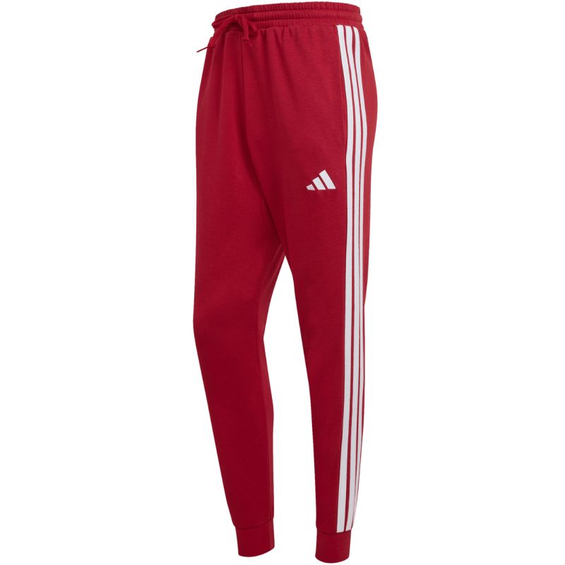 Men's adidas Essential 3-Stripes French Terry Burgundy Pants KR2702