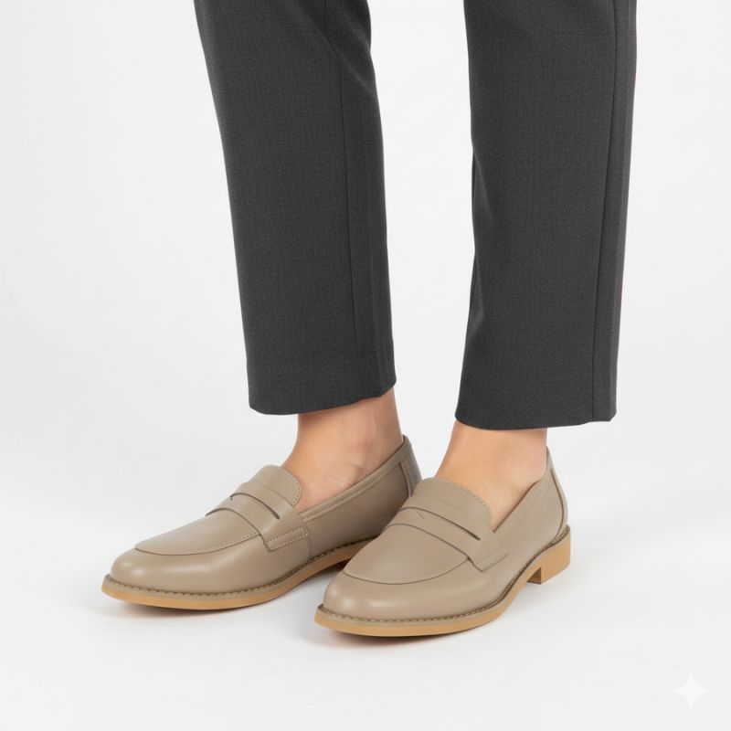 Beige leather loafers Jezzi SFY25128 To be categorized Your Sports Performance