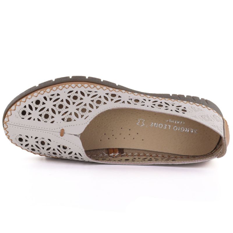 Women's leather openwork shoes, gray, Sergio Leone SP006 To be categorized Your Sports Performance