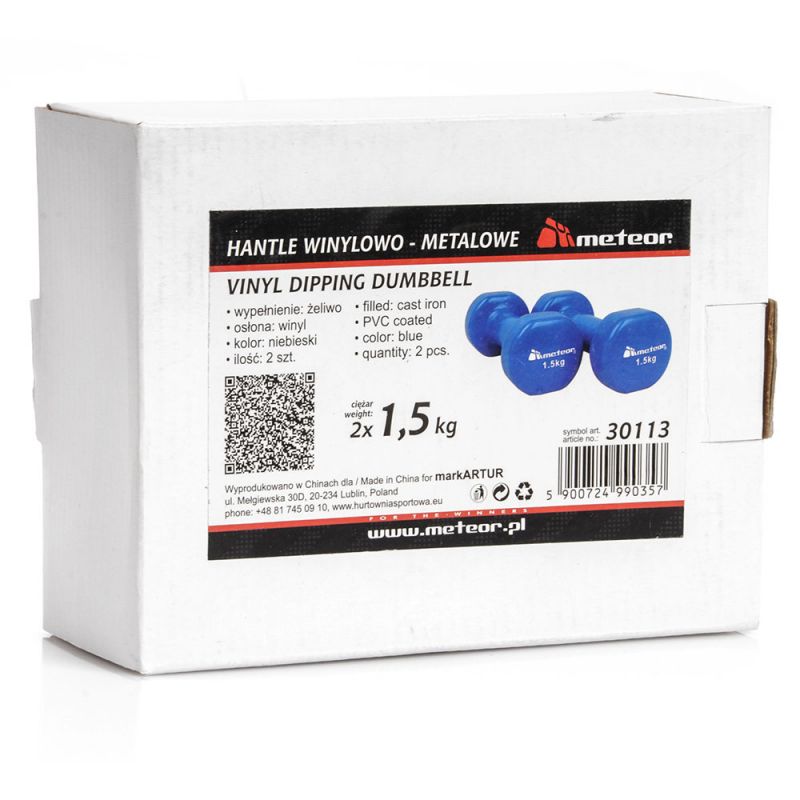 Meteor win-metal dumbbells 2x1.5 kg blue