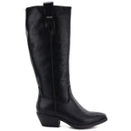 Women's leather cowboy boots black Big Star UU274521