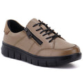 Women's beige leather platform shoes Vinceza 133130