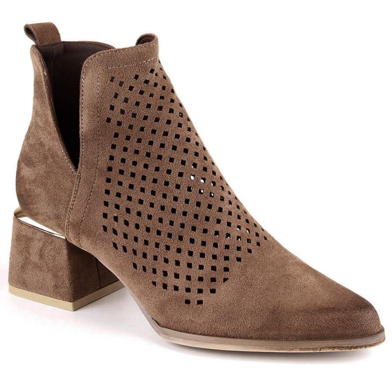 Suede high-heeled ankle boots Potocki W WOL213B brown Footwear/Lifestyle/Potocki Your Sports Performance