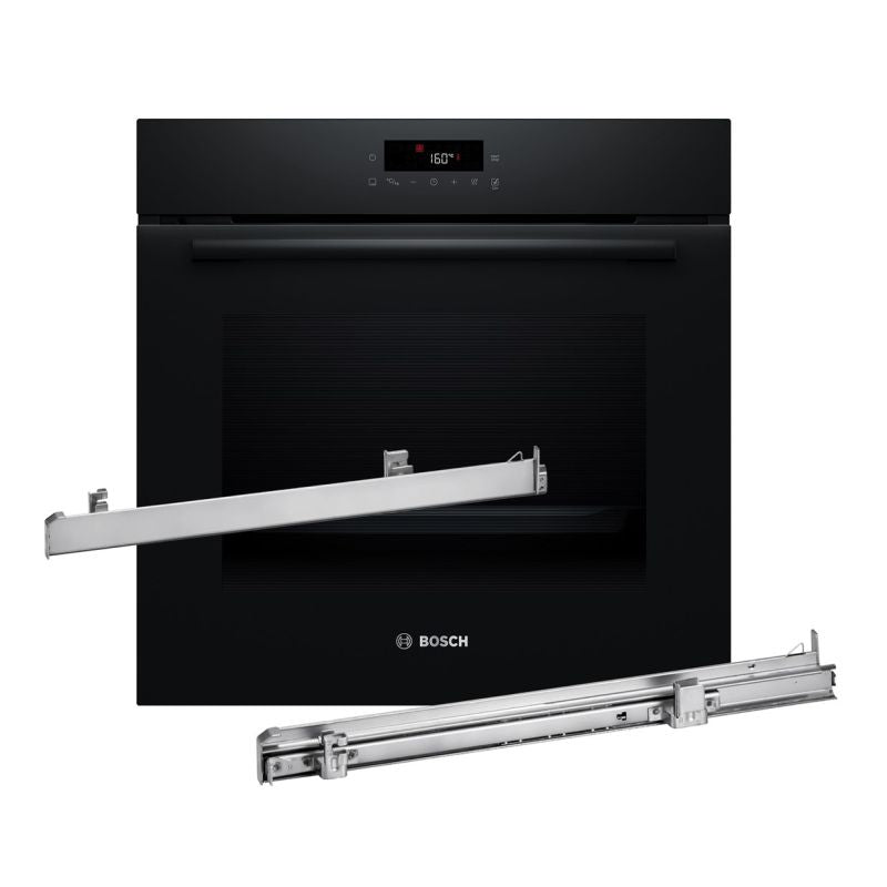 Oven BOSCH HBA571BB4 pyrolytic cleaning + telescopic guides 1 level BOSCH HEZ538000 AGD - Produkty/Piekarniki do zabudowy Your Sports Performance