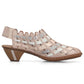 Women's leather high-heeled shoes, comfortable and flexible, cream Rieker 46778-64 Rieker