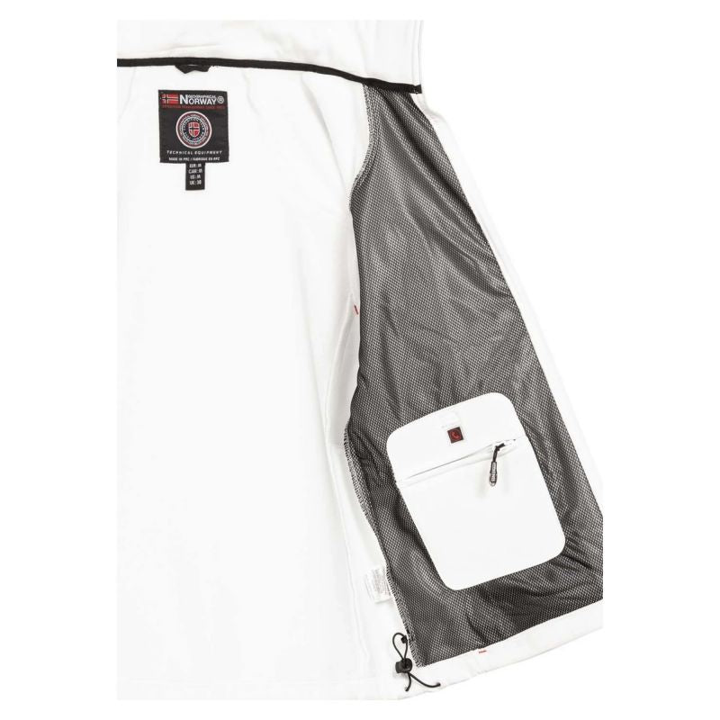 Geographical Norway Techno MEN 056 BS3 men's sports jacket, quick-drying, with hood, white (WU1060H/GN) In preparation Your Sports Performance