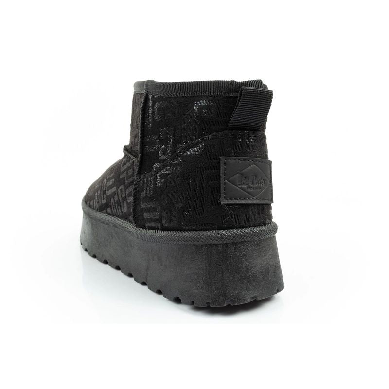 Lee Cooper women's winter snow boots, fashionable fur lined ankle boots, black Lee Cooper