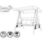 GARDEN AND BALCONY PATIO SWING 3 SEATS BROWN Dom I Ogród/Huśtawki Your Sports Performance