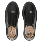 Women's leather platform sneakers, black, Filippo DP6119