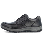 Men's comfortable leather shoes, width H, black, Rieker 03607-24