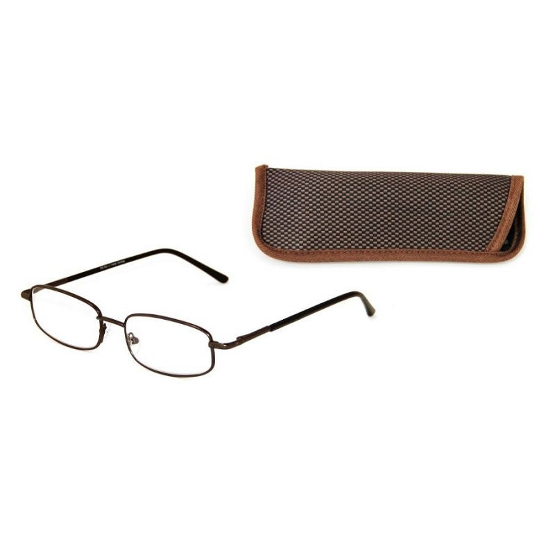 Reading glasses metal +3.50 brown +case In preparation Your Sports Performance