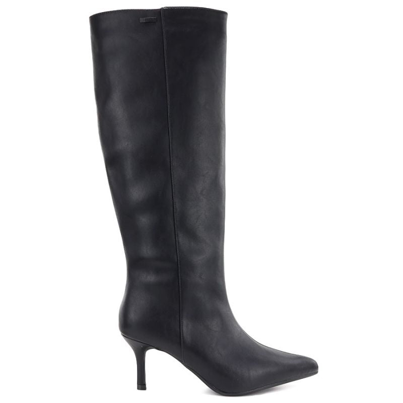 Women's leather boots with a high heel, insulated, black Big Star UU274497