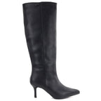 Women's leather boots with a high heel, insulated, black Big Star UU274497
