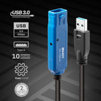 Lindy 43157 USB Cable USB 3.2 Gen 1 (3.1 Gen 1) 10m USB A Black Kable i adaptery/Kable USB Your Sports Performance