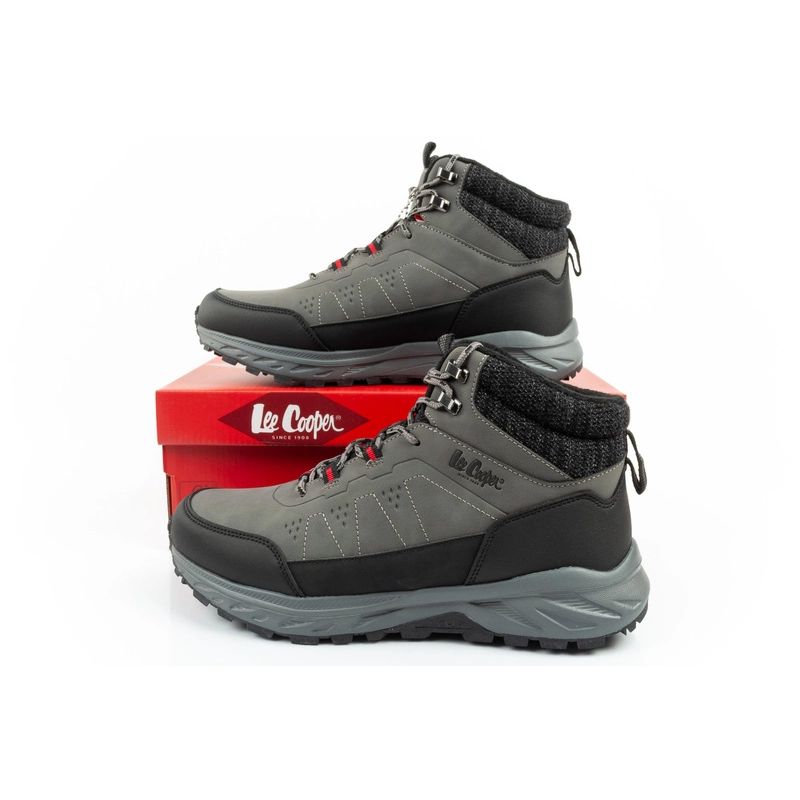 Lee Cooper men's winter hiking boots, insulated, ankle boots, gray Lee Cooper