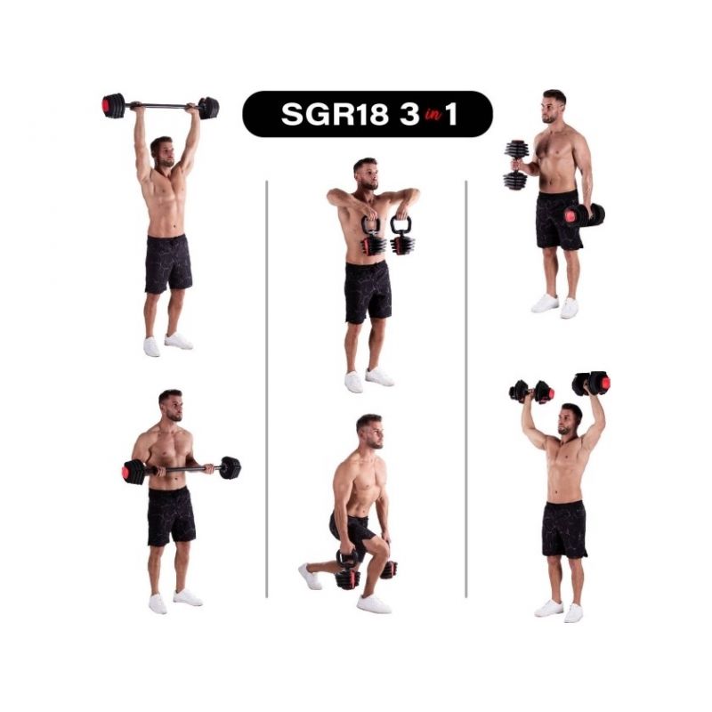 HMS SGR18 PRO SET 3in1 adjustable dumbbell set 41 kg In preparation Your Sports Performance
