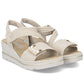 Women's beige wedge sandals Rieker 67410-62 Rieker