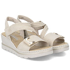 Women's beige wedge sandals Rieker 67410-62 Rieker