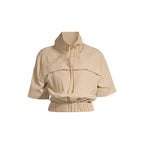 CASALL Women's Active Short Sleeve Track Jacket, Sand Color