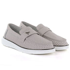 Vinceza 93221 women's gray leather moccasins Vinceza