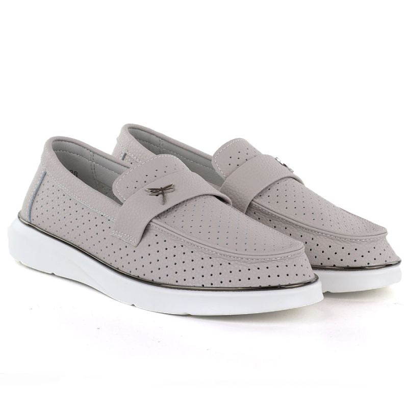 Vinceza 93221 women's gray leather moccasins Vinceza