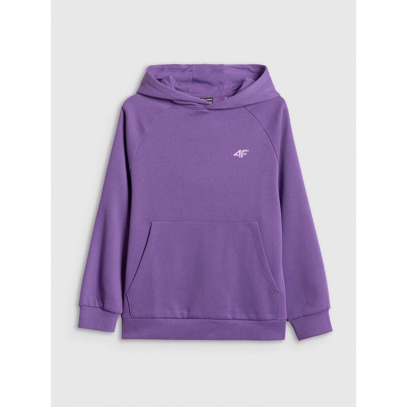 Girls' loose sweatshirt with hood 4F 4FJRSS26TSWSF3040-50S 4f