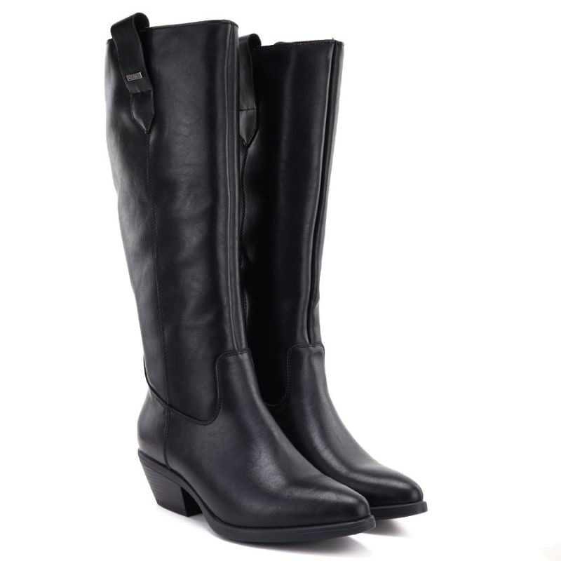 Women's leather cowboy boots black Big Star UU274521