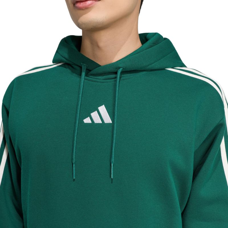 adidas Essentials 3-Stripes Fleece Hoodie men's green KZ1413