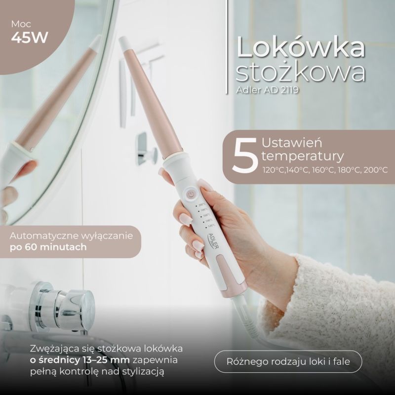 ADLER AD 2119 curling iron AGD - Produkty/Lokówki do włosów Your Sports Performance