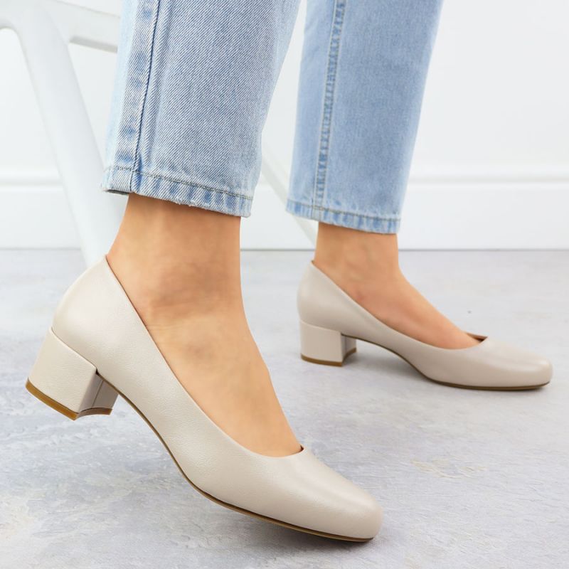 Beige Sergio Leone PB291 block heel pumps To be categorized Your Sports Performance