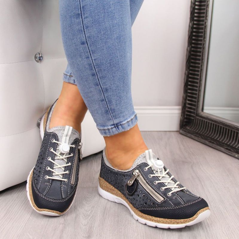 Women's openwork navy blue sports shoes Rieker N42P6-14 To be categorized Your Sports Performance