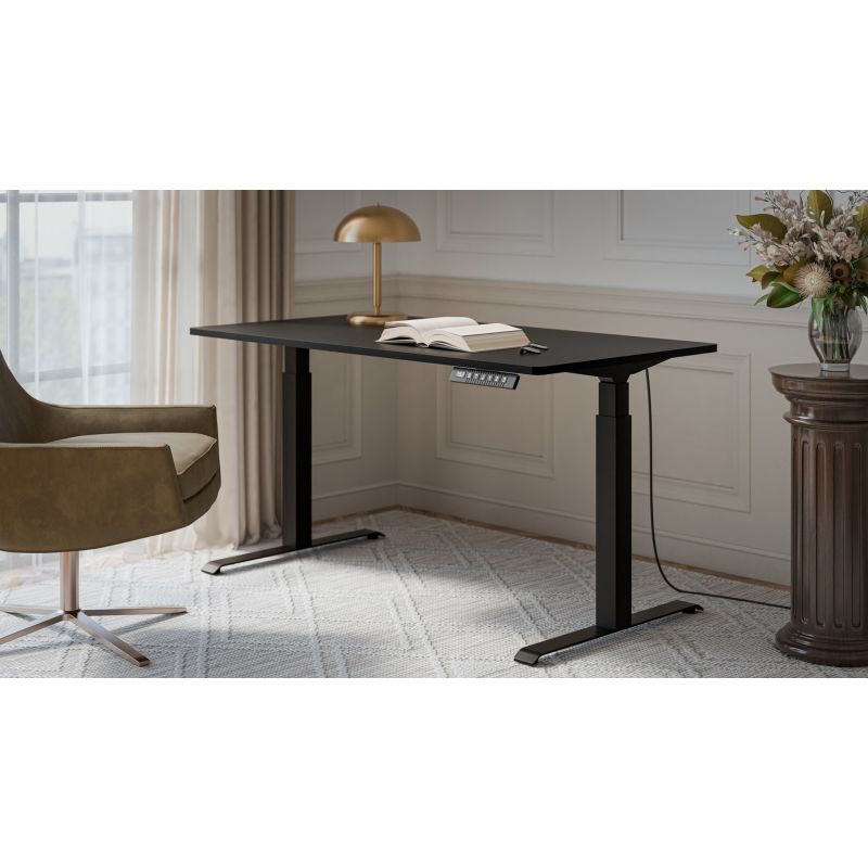 Desk with electric height adjustment MOON LONG 150x80x72-120 black Biurka/Biurka nowoczesne Your Sports Performance