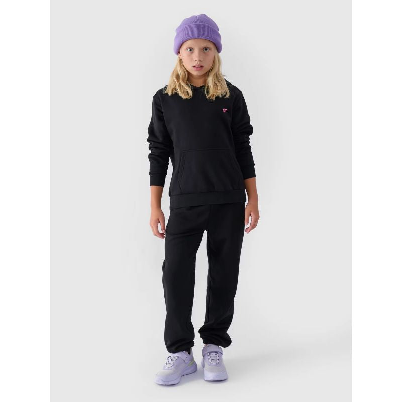 Girls' sweatshirt with hood, open, 4F Junior 4FJWMM00TSWSF1316-20S *Kategoria tymczasowa Your Sports Performance