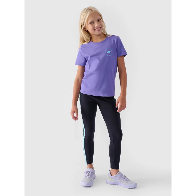 Girls' knitted leggings 4F Junior 4FJWAW24TTIGF170-20S *Kategoria tymczasowa Your Sports Performance